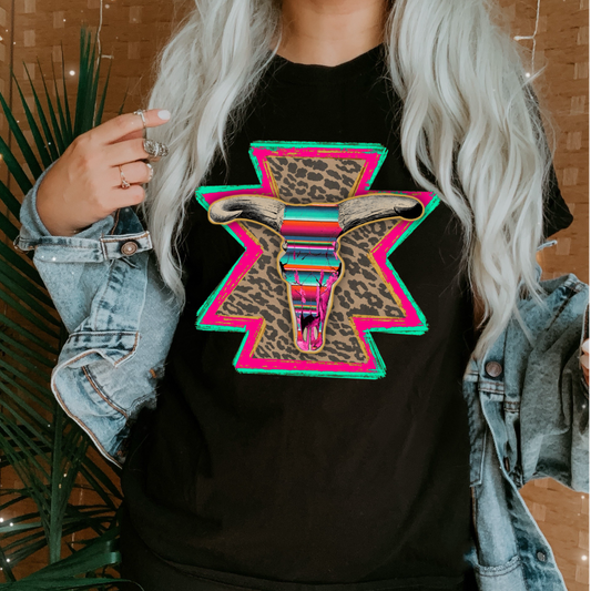 Serape Leopard Skull