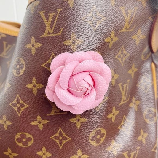 Camellia Flower Vegan Leather Magnetic Bag Charm