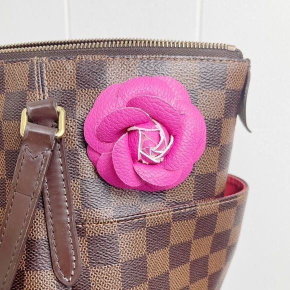 Camellia Flower Vegan Leather Magnetic Bag Charm