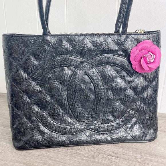 Camellia Flower Vegan Leather Magnetic Bag Charm