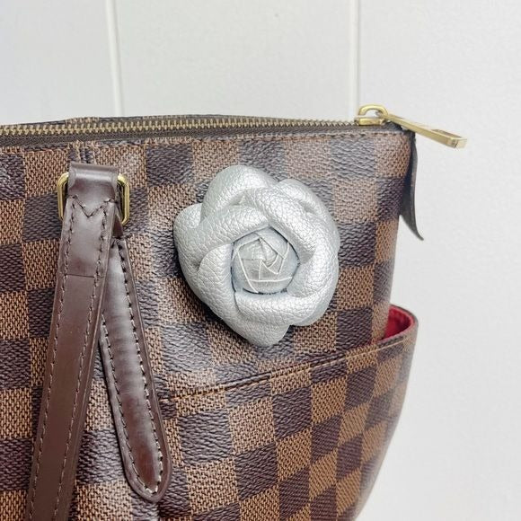 Camellia Flower Vegan Leather Magnetic Bag Charm