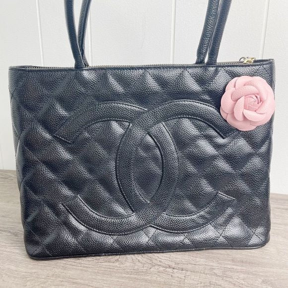 Camellia Flower Vegan Leather Magnetic Bag Charm