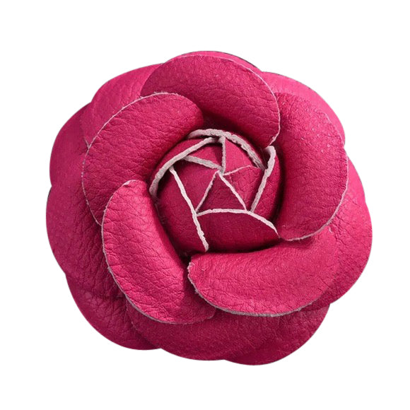 Camellia Flower Vegan Leather Magnetic Bag Charm