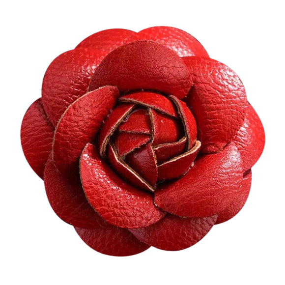 Camellia Flower Vegan Leather Magnetic Bag Charm