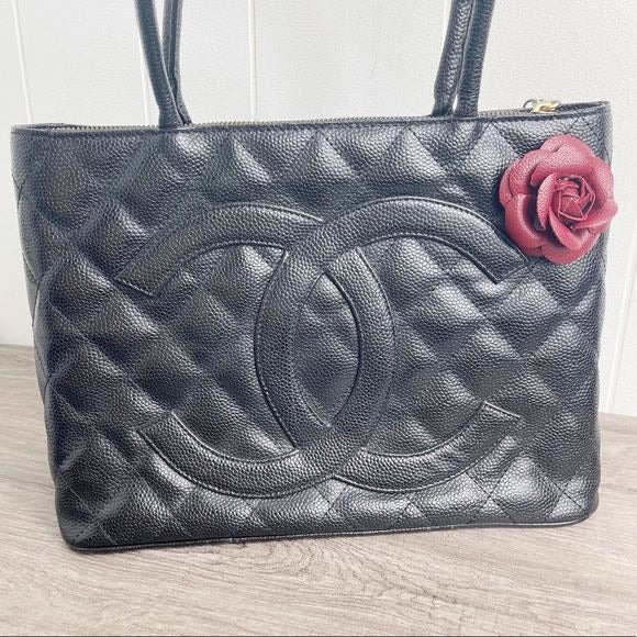Camellia Flower Vegan Leather Magnetic Bag Charm